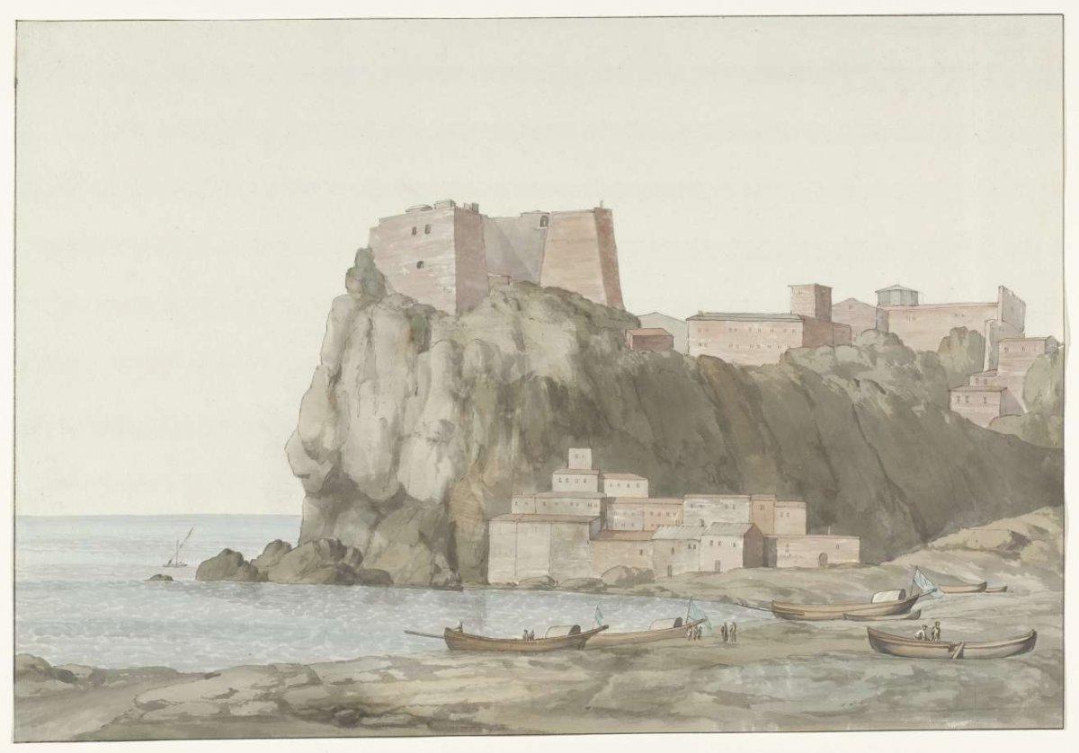 Rock and city of Scilla in the Calabria region on the west coast, Louis Ducros, 1778