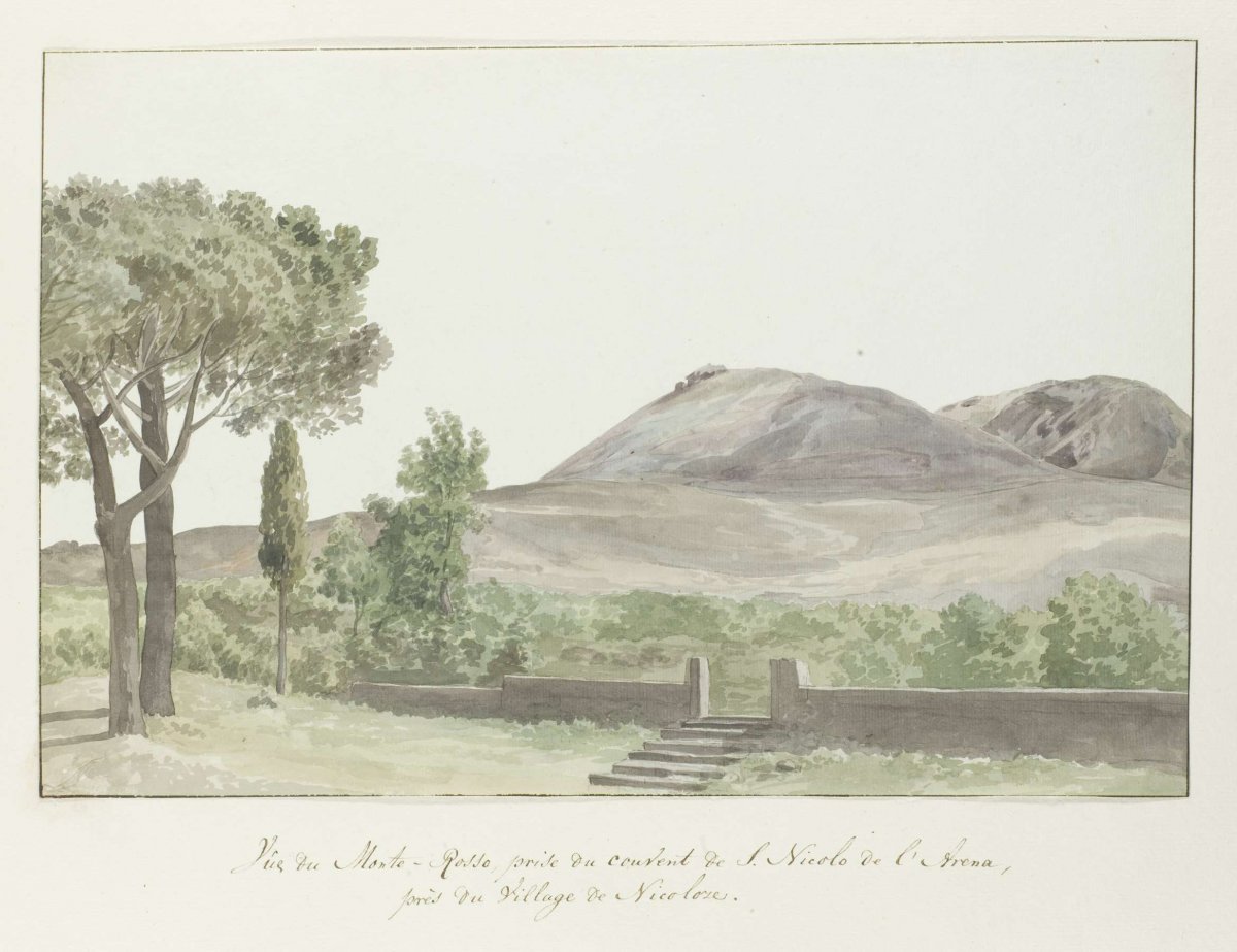 View of Monto Rosso at the monastery of San Nicolo d'Arena near the town of Nicolosi, Louis Ducros, 1778