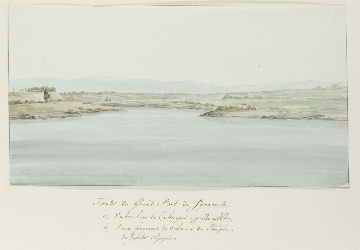 Outermost point of major port of Syracuse, Louis Ducros, 1778