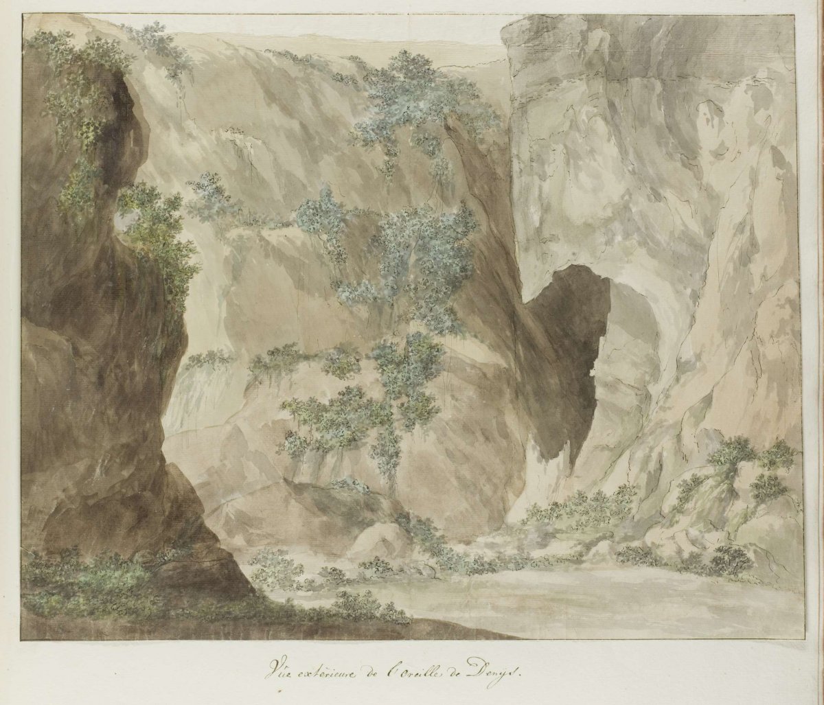 Exterior wall of the cave Oreille de Denys, Louis Ducros, 1778