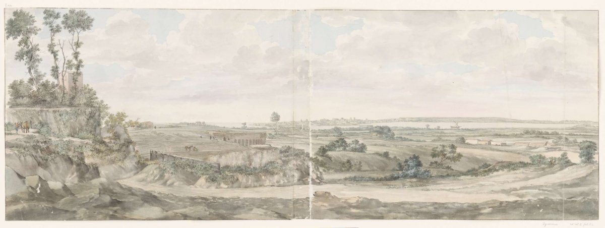 View centered on the steps of the theater in Syracuse, Louis Ducros, 1778