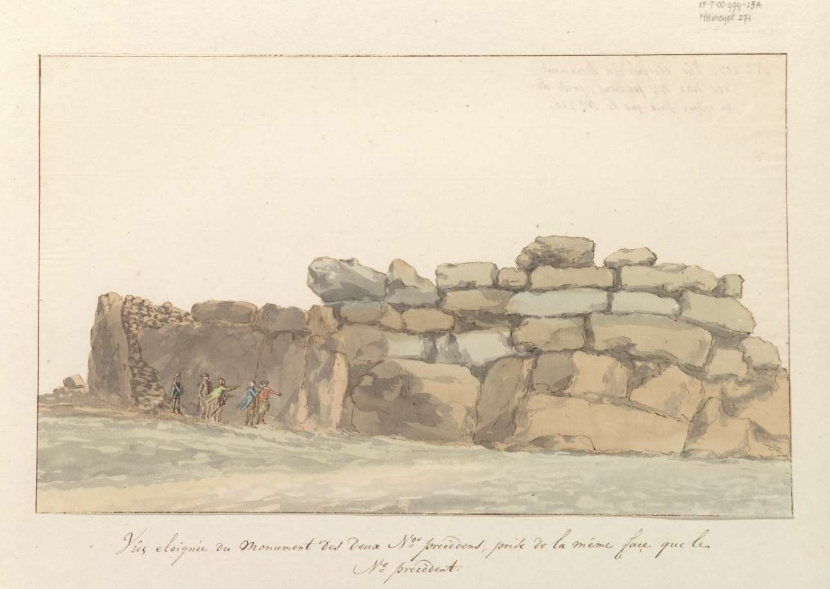 Panorama with monument of Phoenicians or Carthaginians on island of Gozo, Louis Ducros, 1778