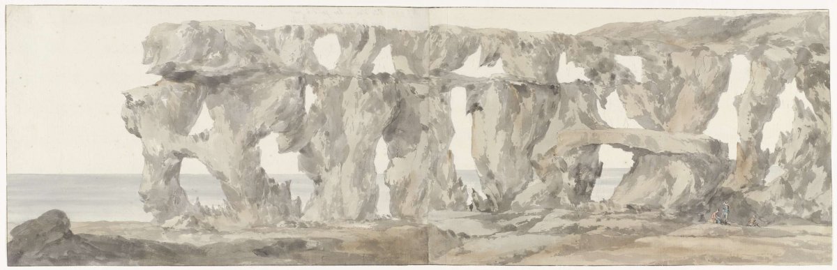 View of a rock en route while viewing Ghozo Island, Louis Ducros, 1778