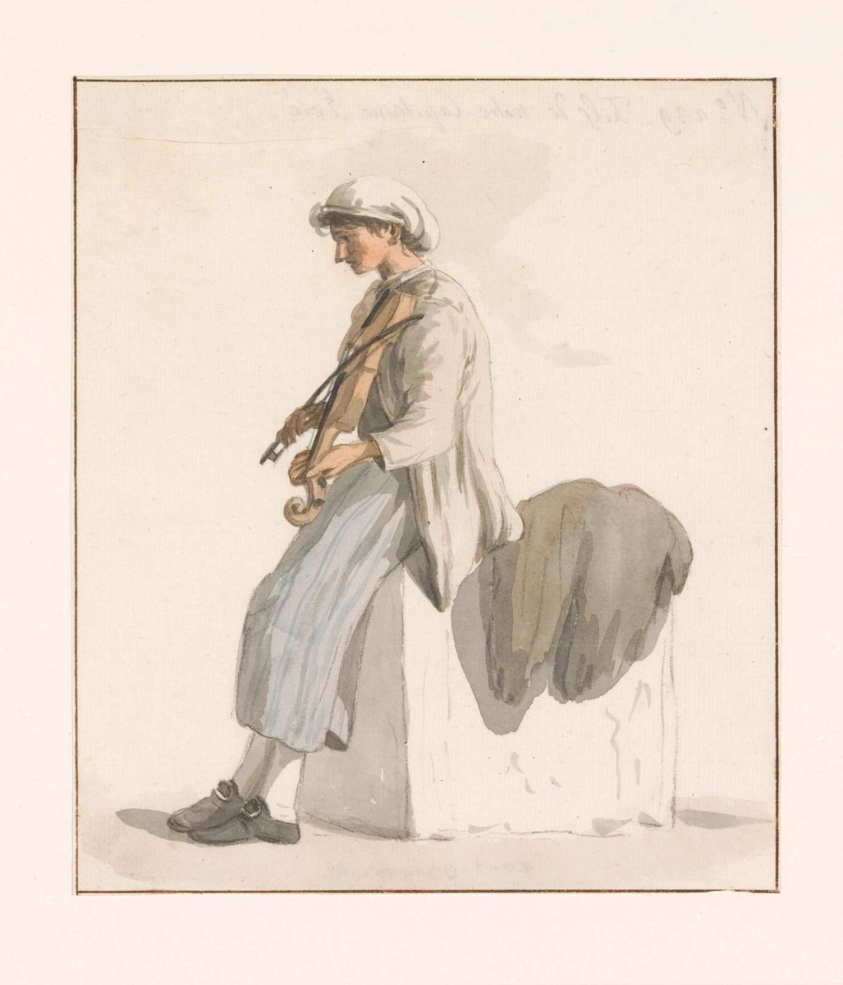 Son of captain Erié with violin, Louis Ducros, 1778