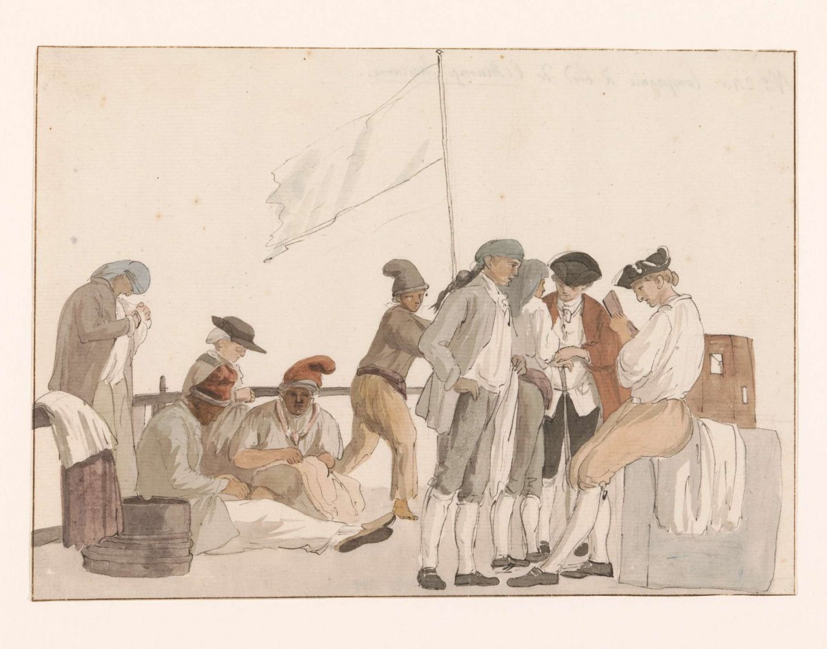 Company aboard ship l'Heureuse Marianne, Louis Ducros, 1778