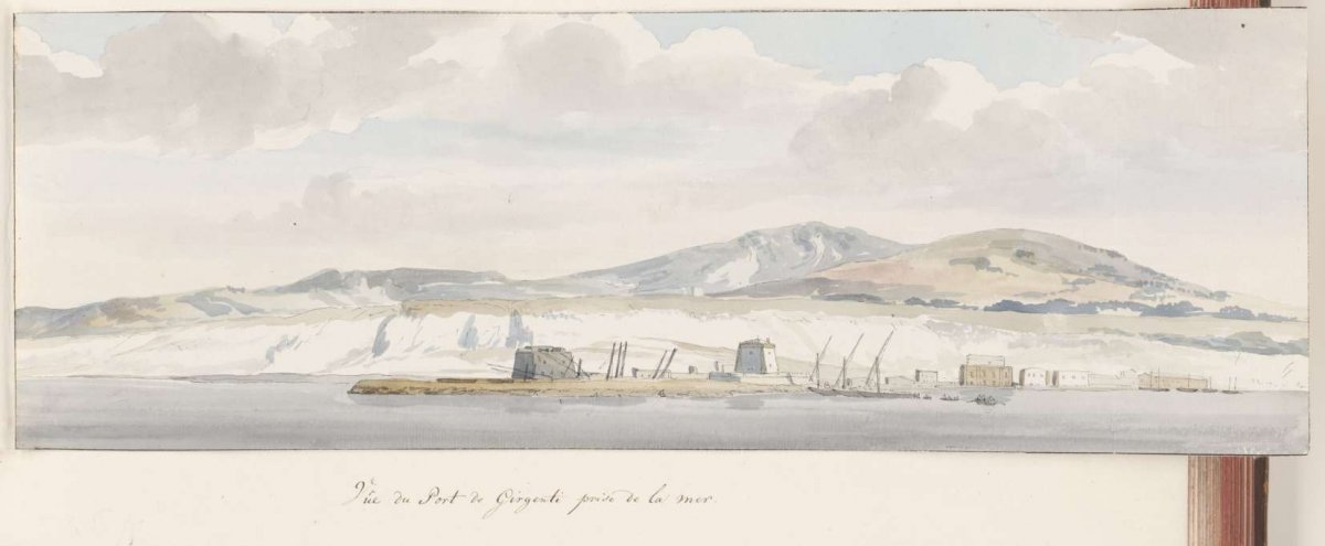 View of the port of Agrigento near the sea, Louis Ducros, 1778