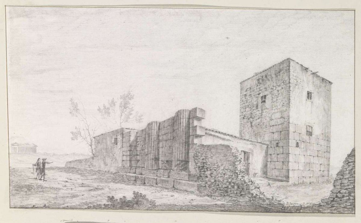 Remains of Esculaap temple (Tempio di Esculapio) outside walls of ancient Agrigento, Louis Mayer, 1778