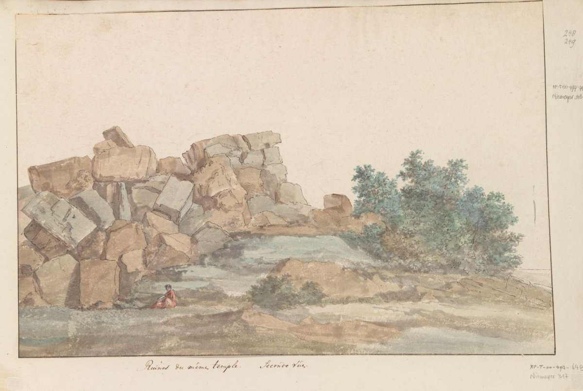 Remains of Zeus Olympus temple near Agrigento, Louis Ducros, 1778