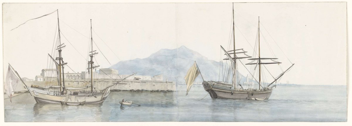 View of the small port of Palermo, Louis Ducros, 1778