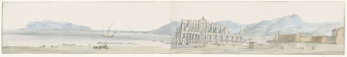 View of gate and bastion at Palermo, Louis Ducros, 1778