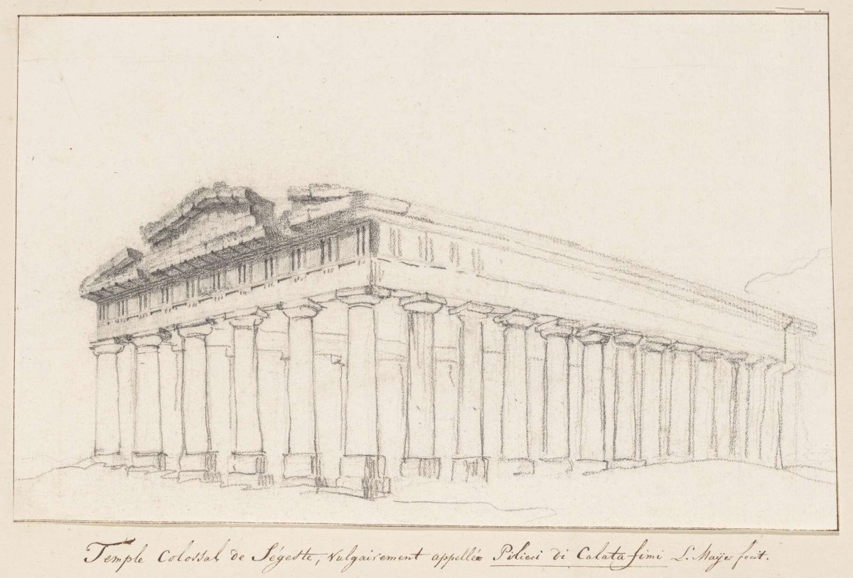 Map of temple of Segesta, Louis Mayer, 1778