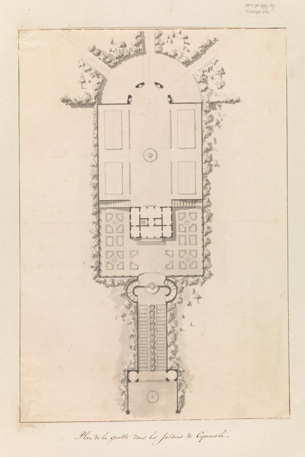Plan of the cave in the garden of Caprarola, anonymous, 1778