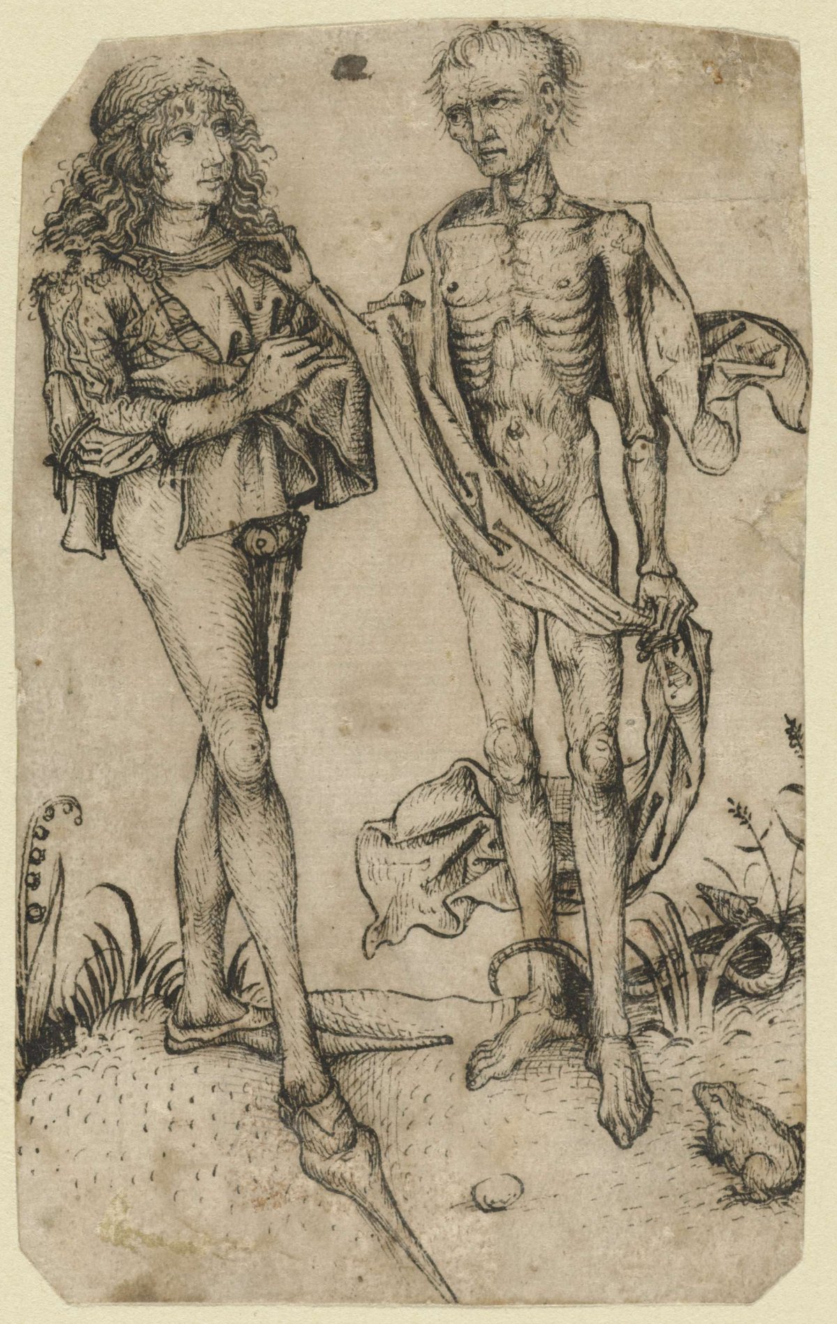 Young man with Death, anonymous, 1475 - 1499
