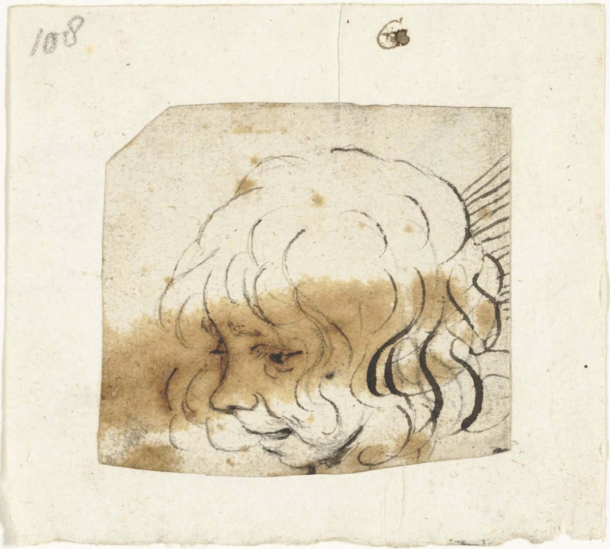 Study of a smiling Moses ter Borch, in profile to the left, Gerard ter Borch (II), after c. 1627 - 1681