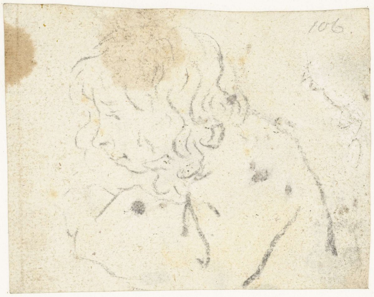 Sketch of Moses ter Borch, in profile to the left, Gerard ter Borch (II), after c. 1627 - 1681
