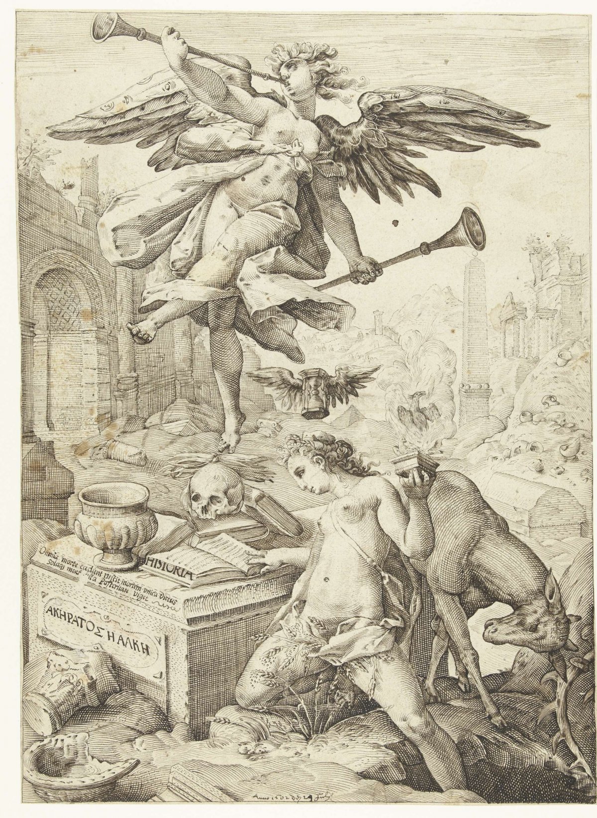 Fame and History, Lucas van Haelwech, 1602