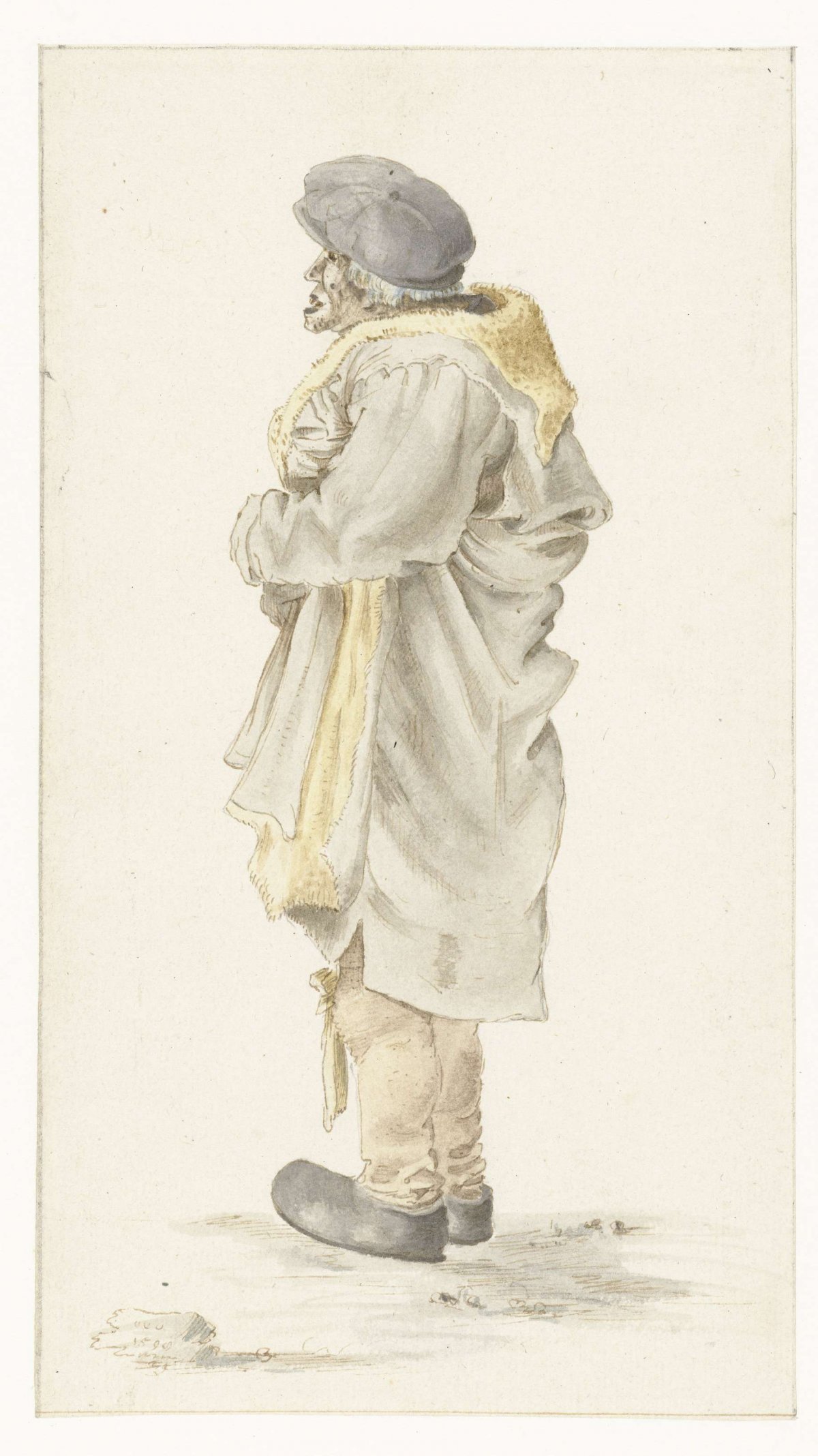 Standing man in a fur-lined coat, anonymous, 1613