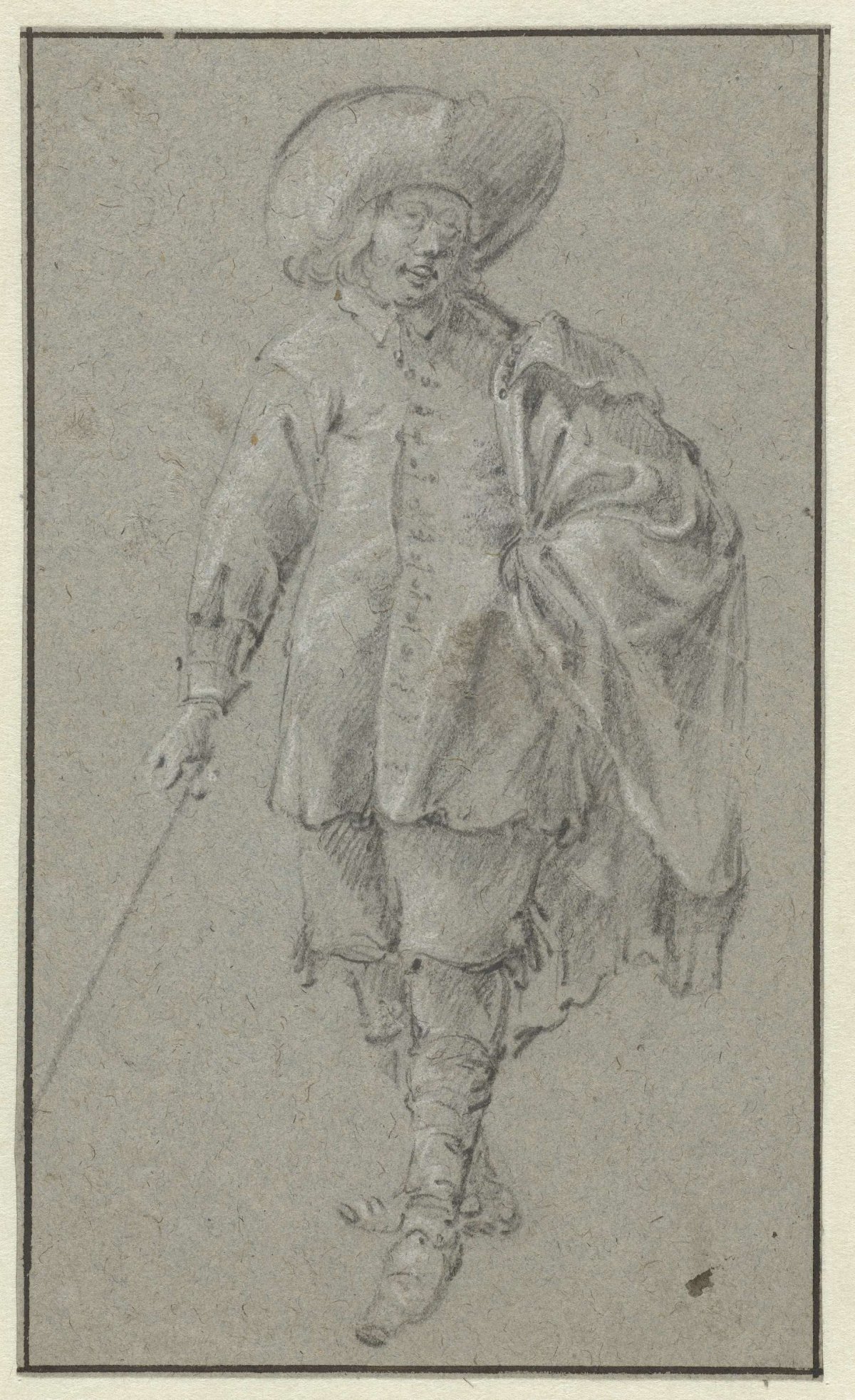 Standing young man, full-length, anonymous, 1600 - 1699