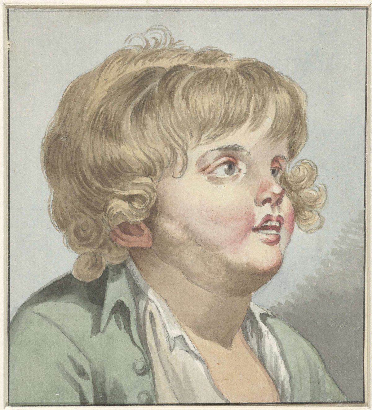Boy's head, three-quarters to the right, anonymous, 1745 - 1850