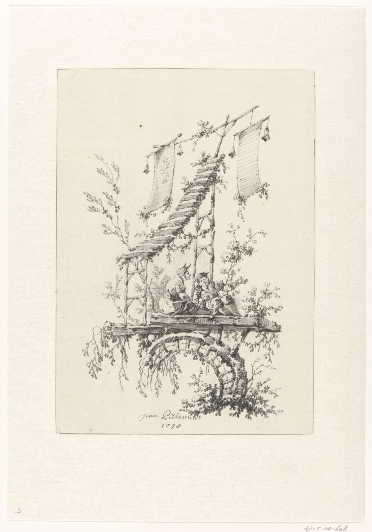 Ornamentale compositie in chinoiserie-stijl, Jean Baptiste Pillement, 1770