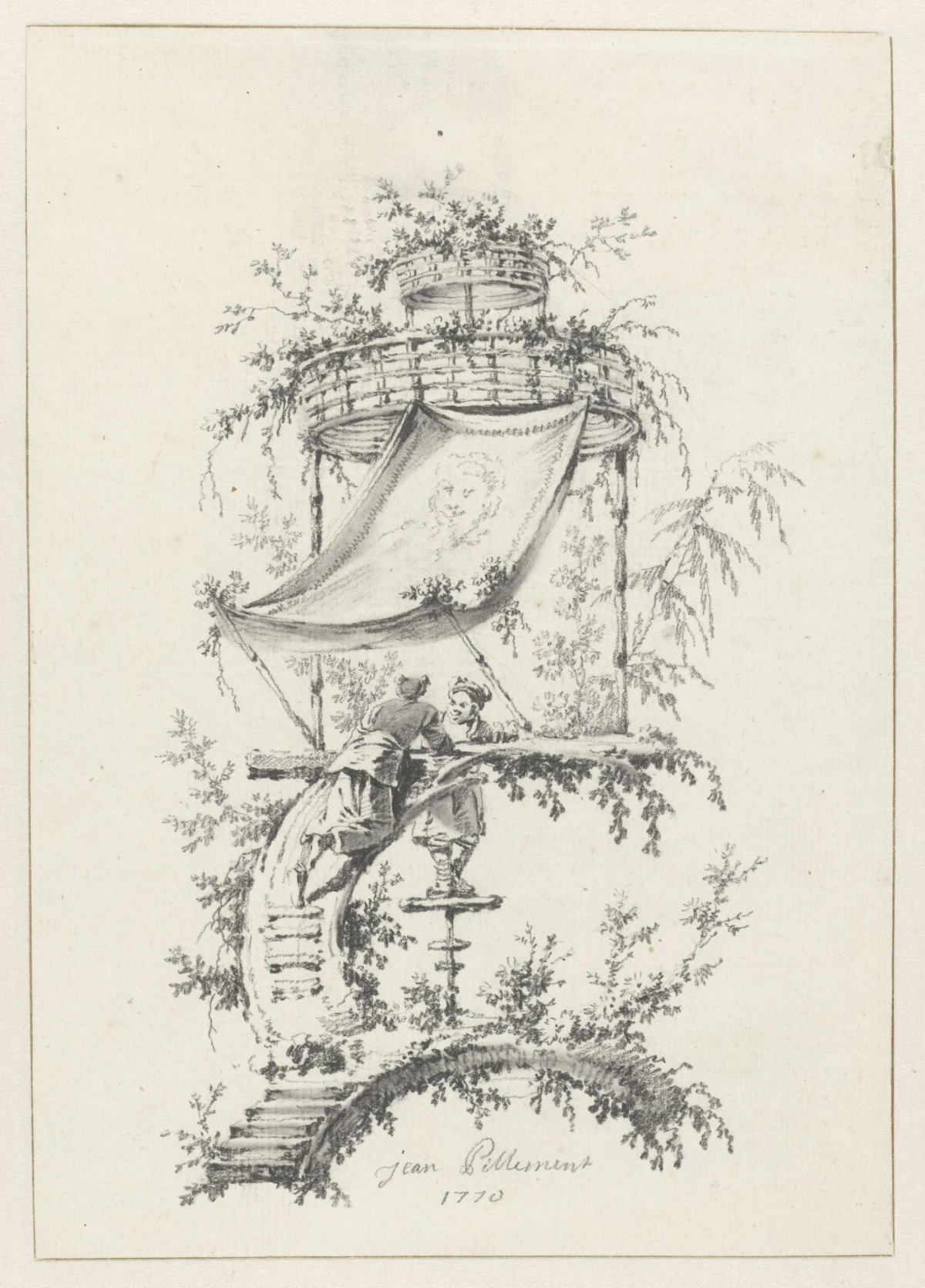 Ornamentale compositie in chinoiserie-stijl, Jean Baptiste Pillement, 1770