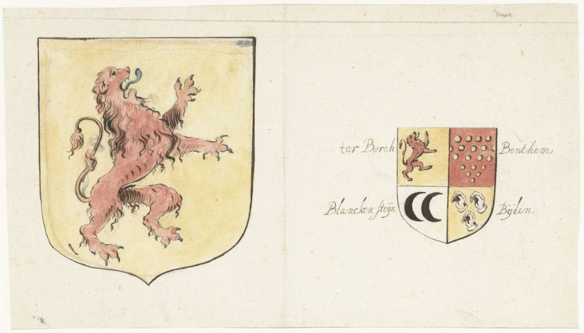 Two coats of arms, Gesina ter Borch, c. 1660 - c. 1669