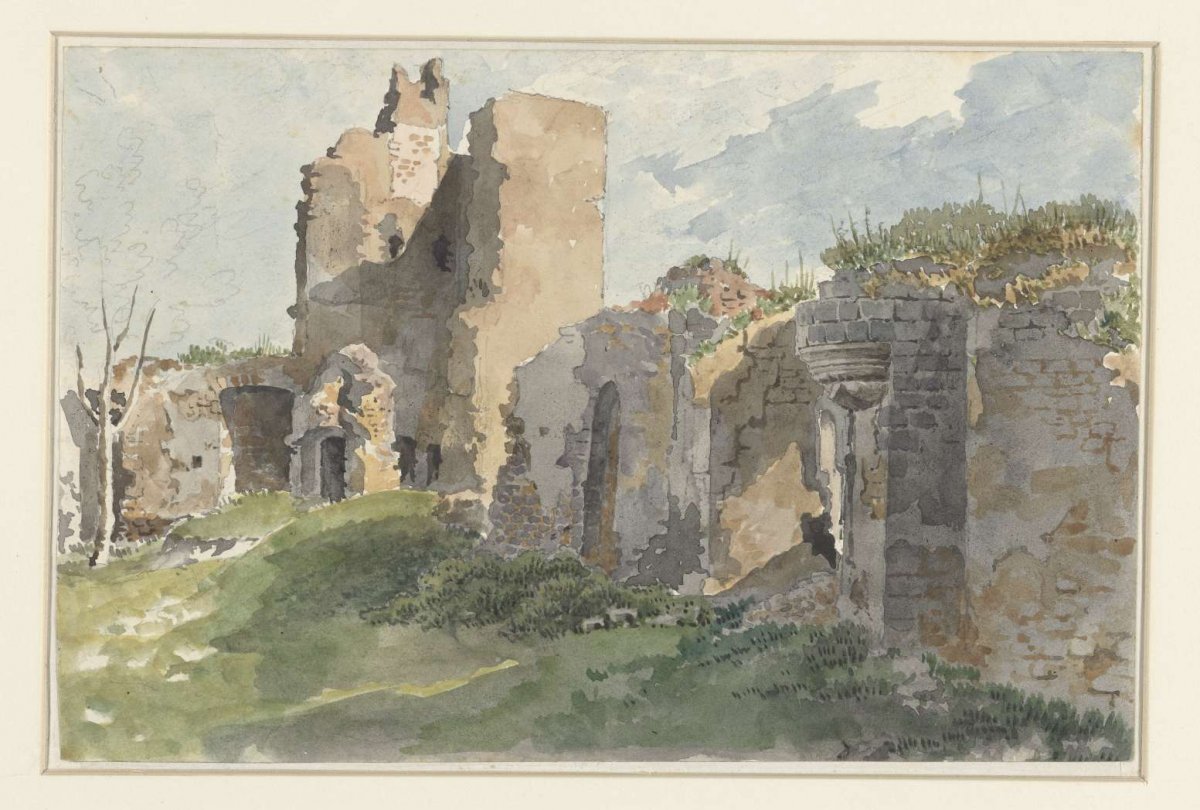 Ruïnes van de Château de Chevreuse, anonymous, 1821