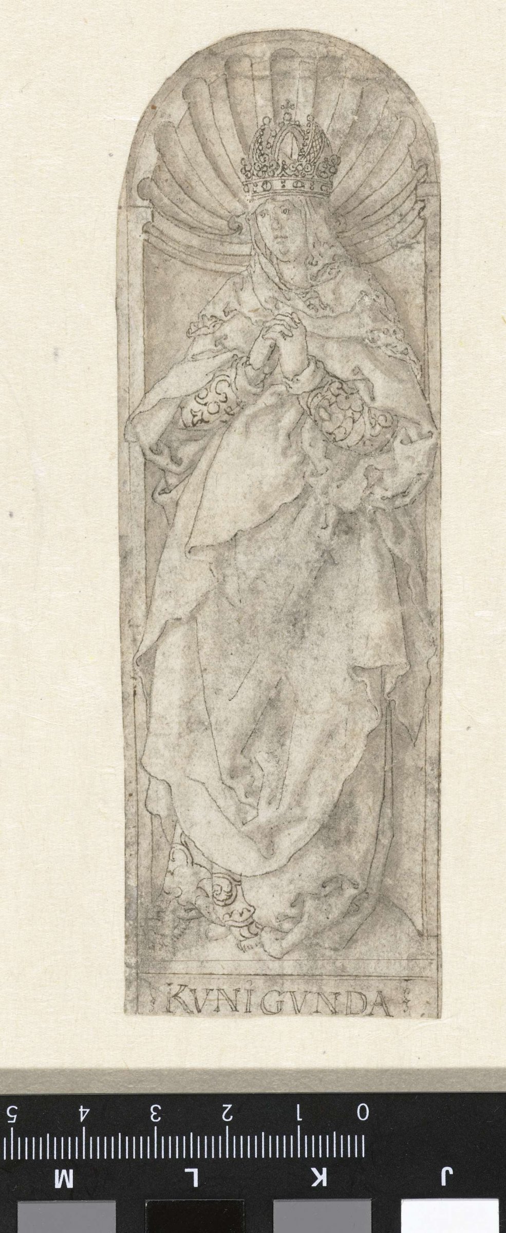 Empress Kunigunda in a niche, Heinrich Aldegrever, 1512 - 1558