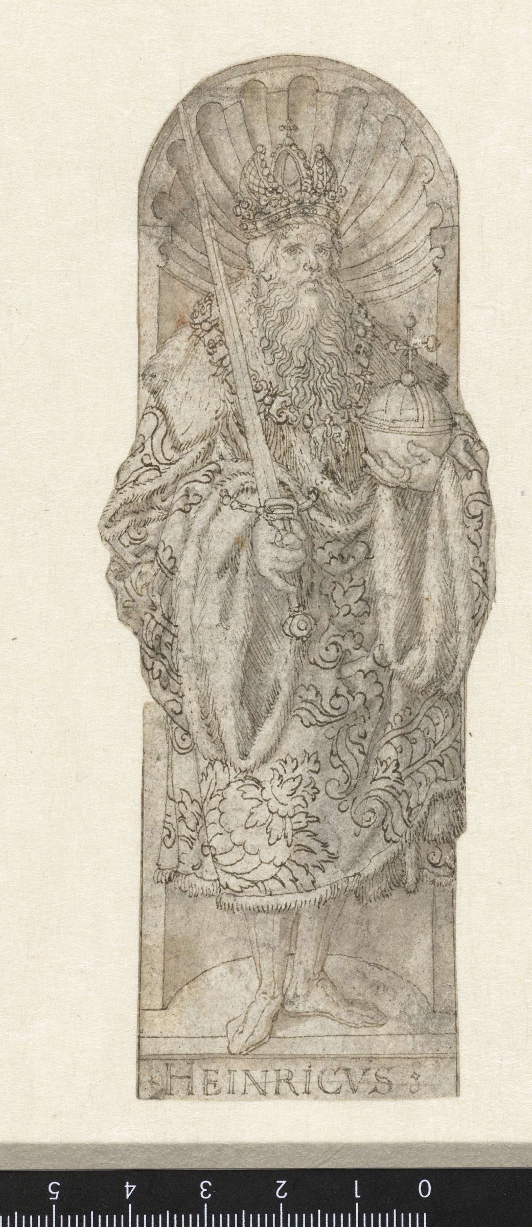 German Emperor Henry II in a niche, Heinrich Aldegrever, 1512 - 1558