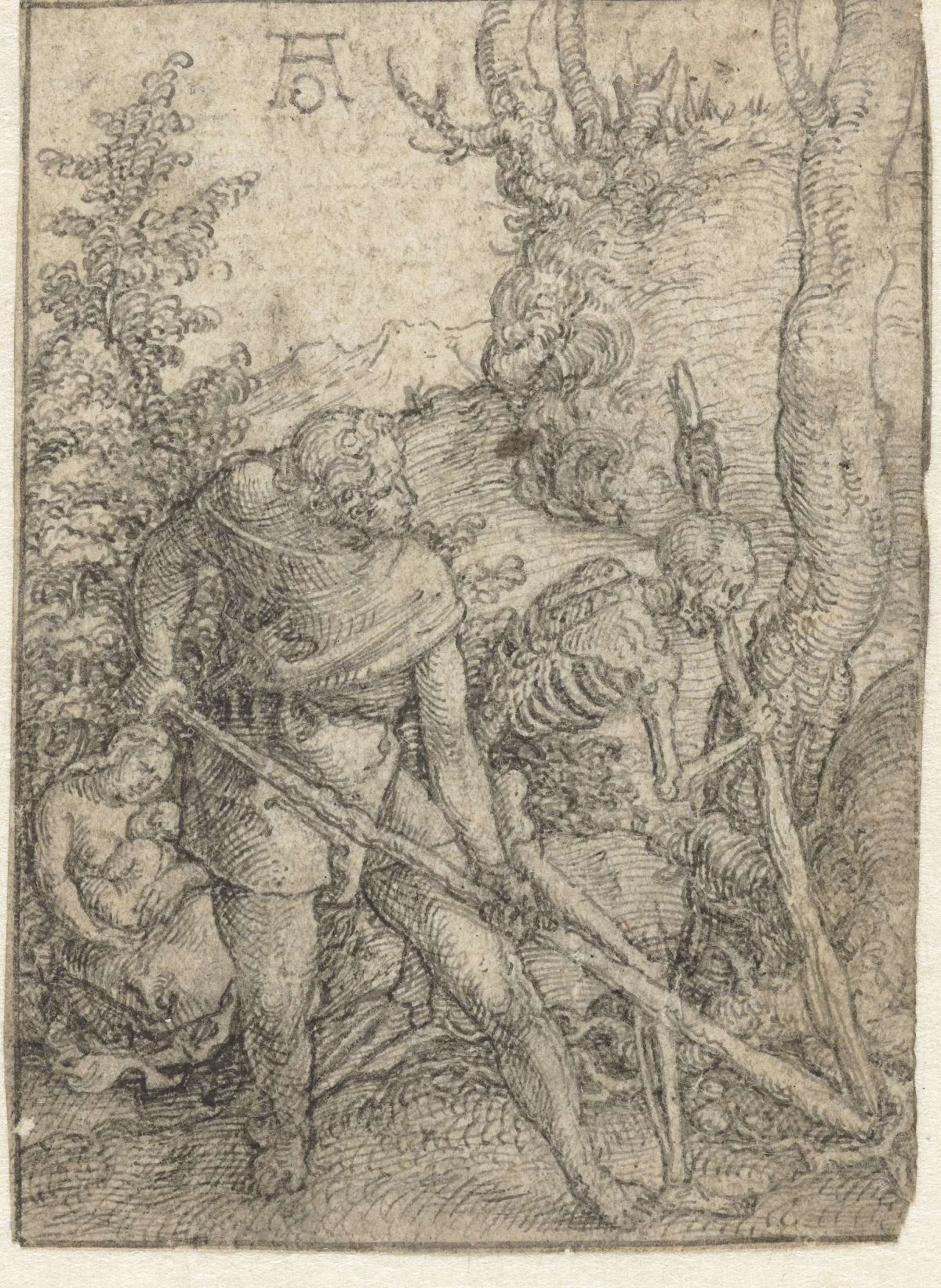 Adam and Death plowed the earth, Heinrich Aldegrever, 1540 - 1541