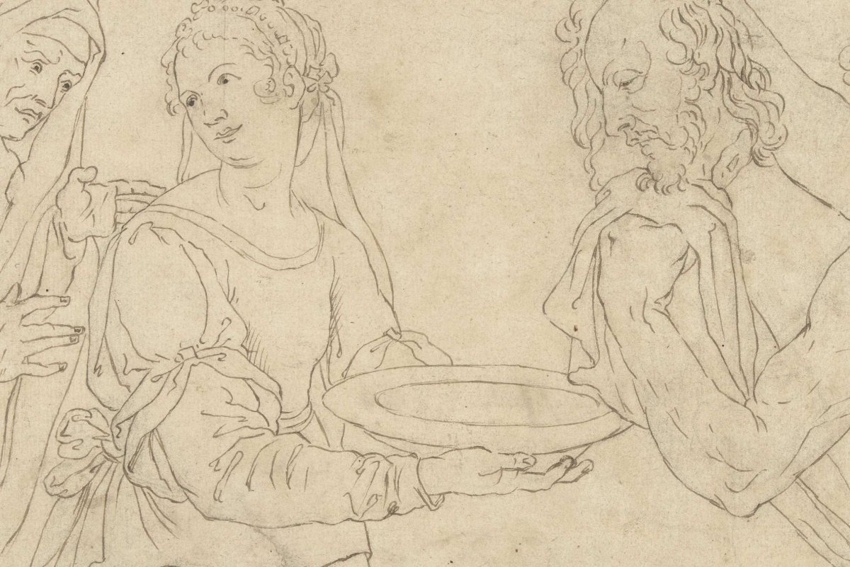 Salome receives the head of John the Baptist, anonymous, 1600 - 1699