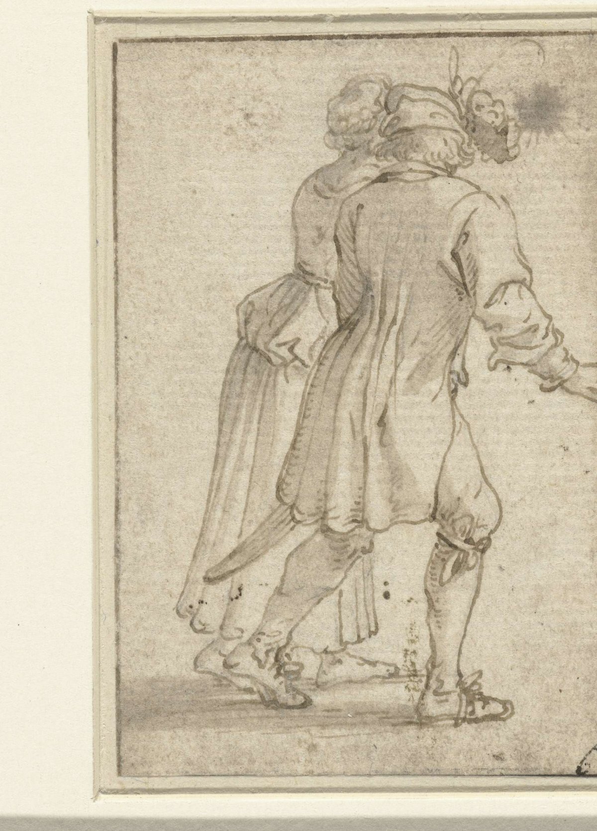 A walking or dancing couple, Jacob Roos, 1600 - 1760