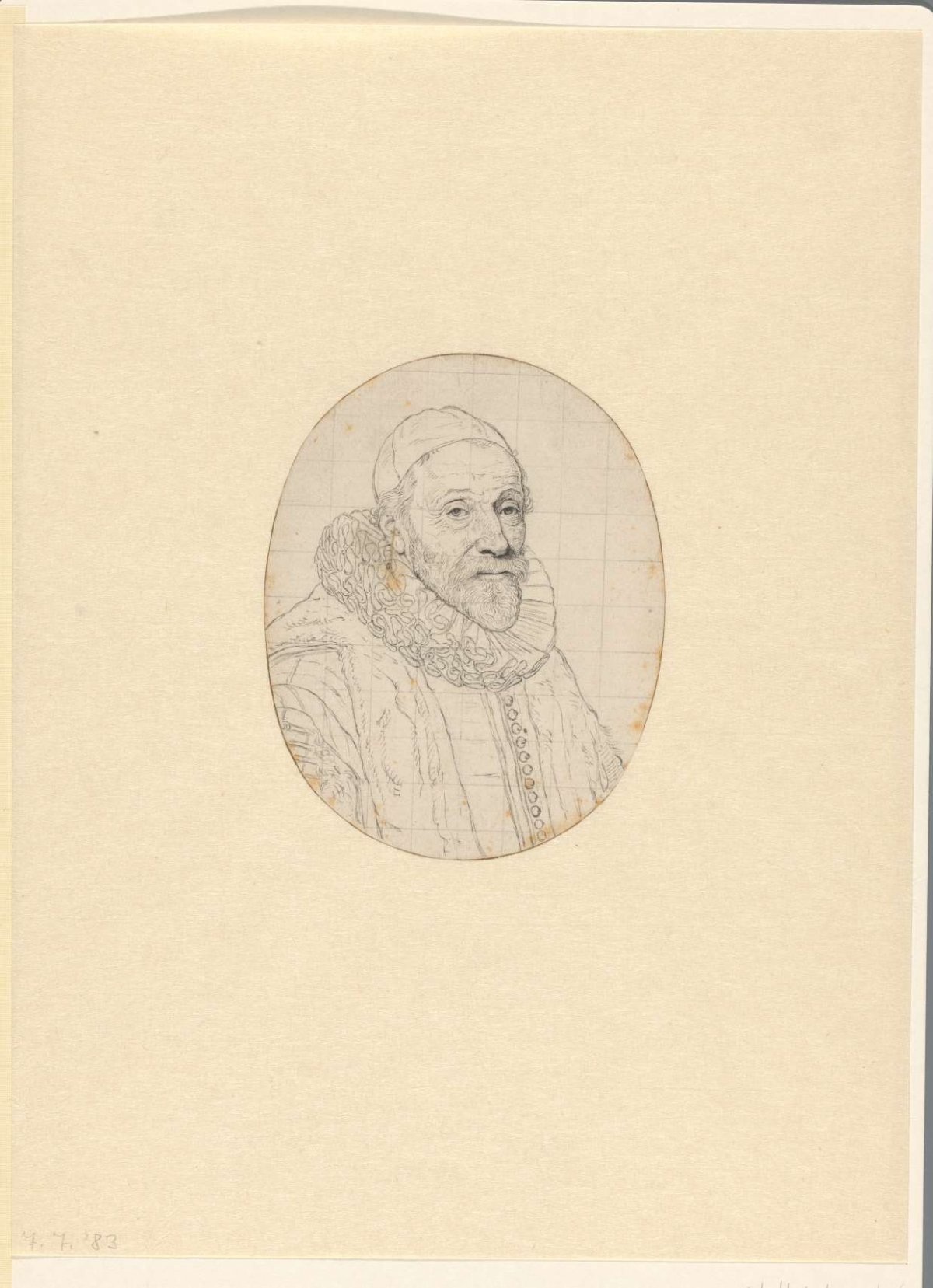 Portrait of Johannes Wtenbogaert, anonymous, 1632 - 1700