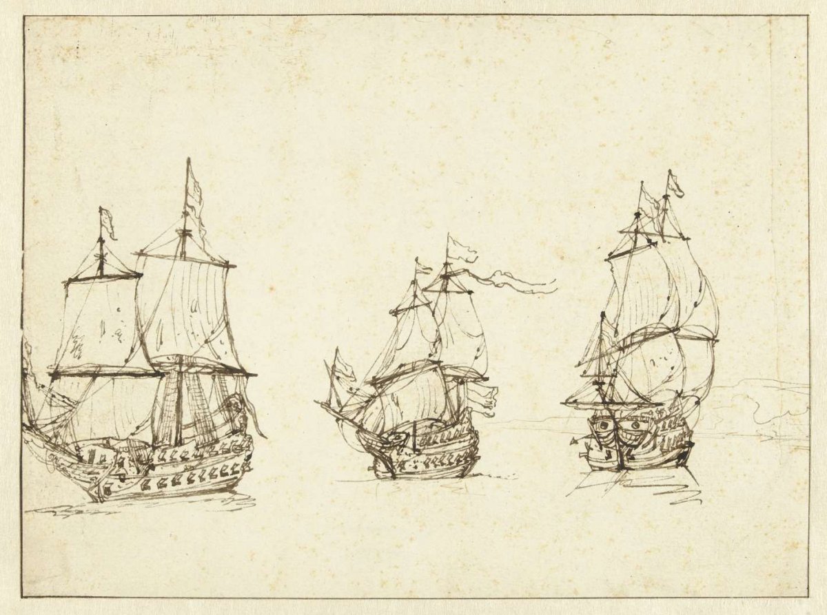 Three warships, anonymous, 1600 - 1699