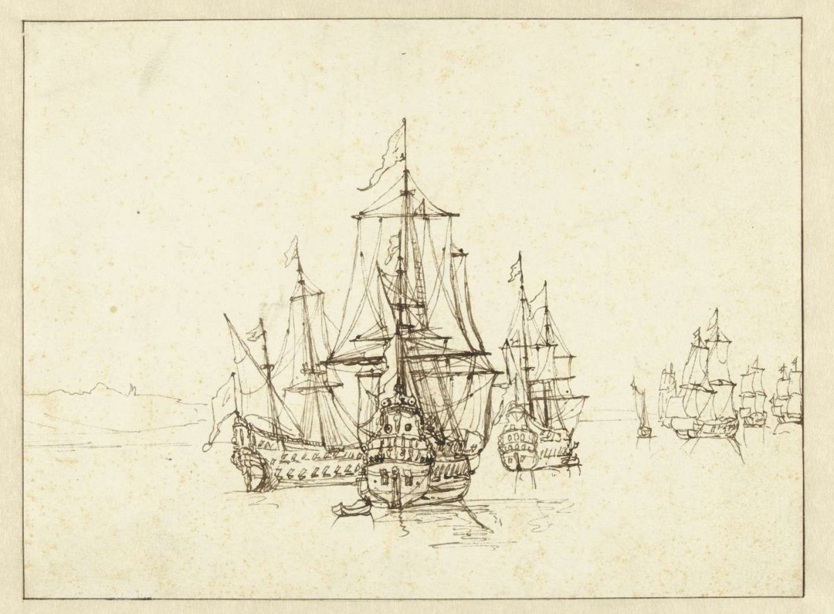 Vloot oorlogsschepen, anonymous, 1600 - 1699