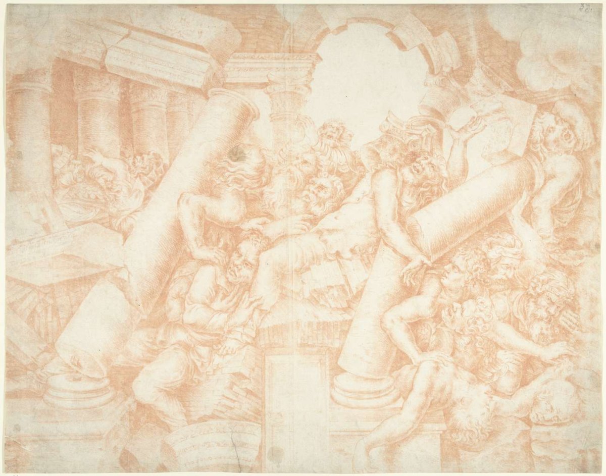 Samson destroys the temple, anonymous, 1600 - 1699