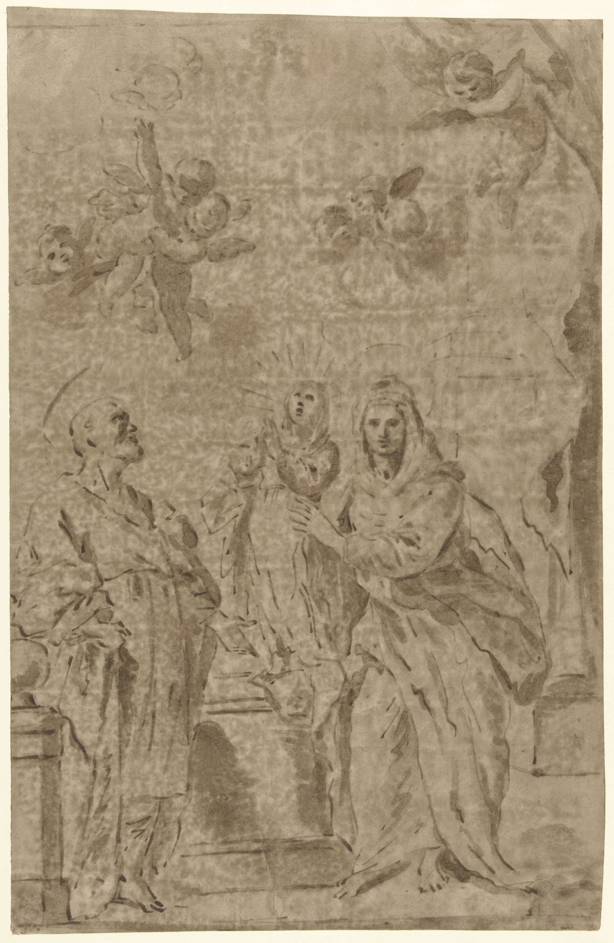 Anna and Joachim with their daughter Maria, anonymous, 1700 - 1800