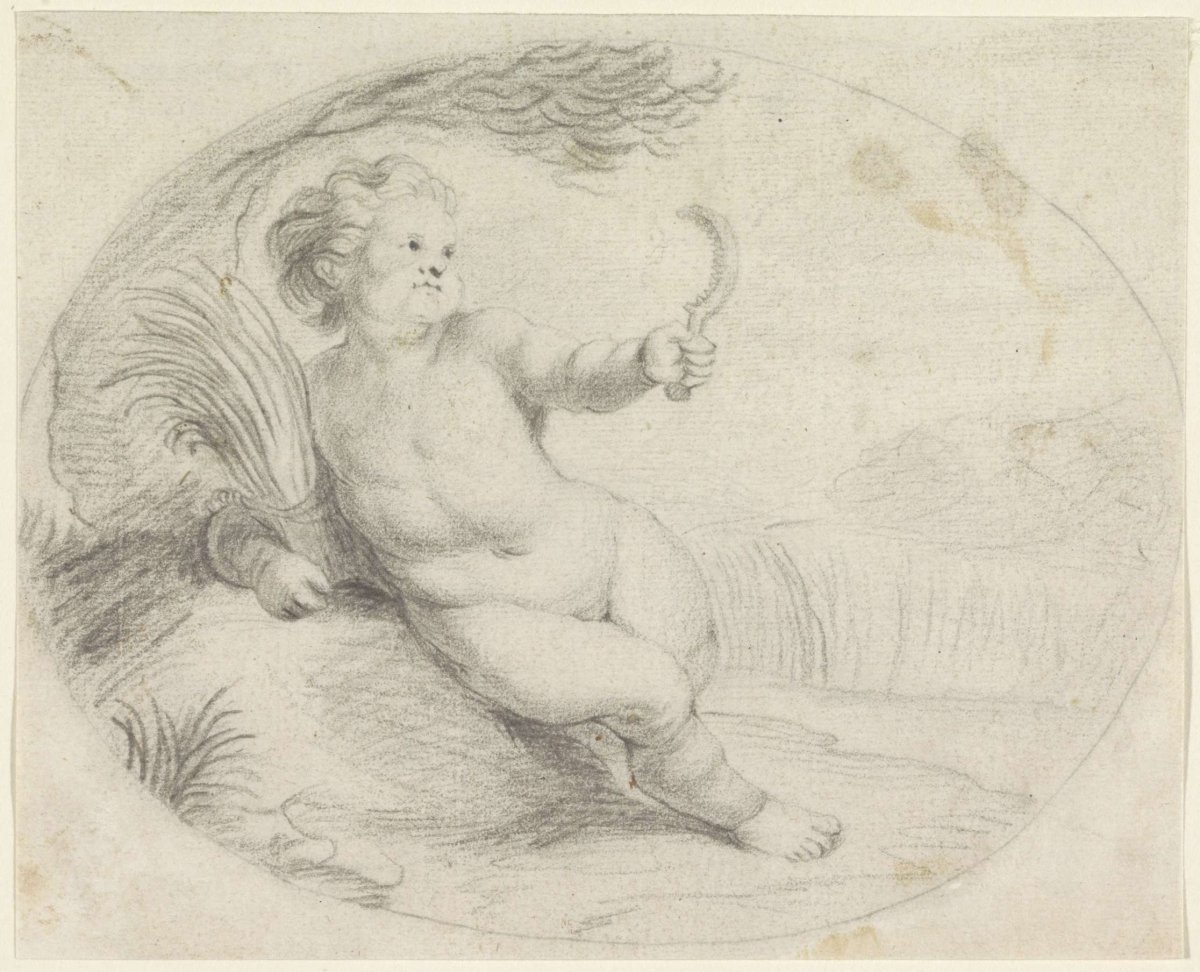 Boy with sickle and sheaf, anonymous, 1700 - 1800
