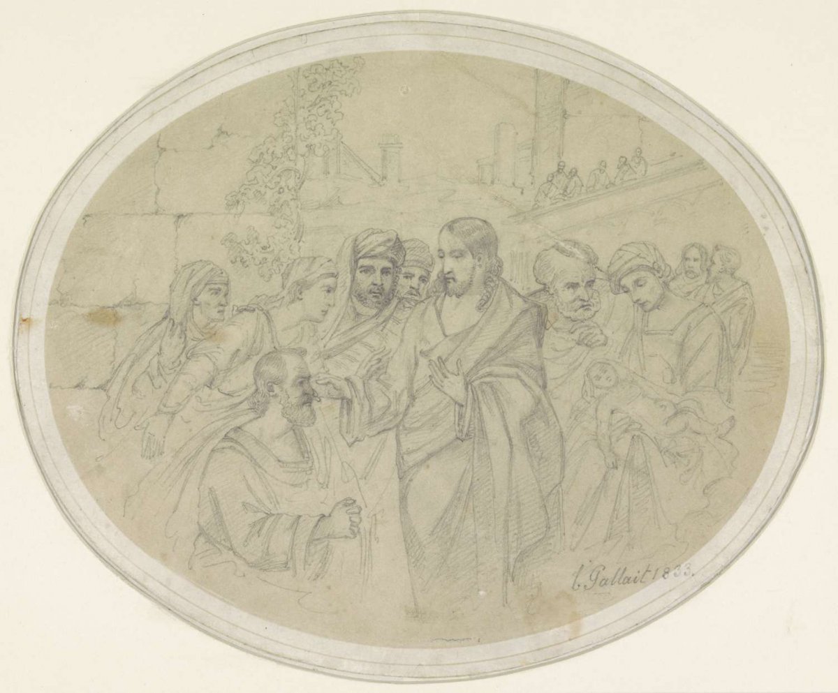 Christ heals a blind man, Louis Gallait, 1833
