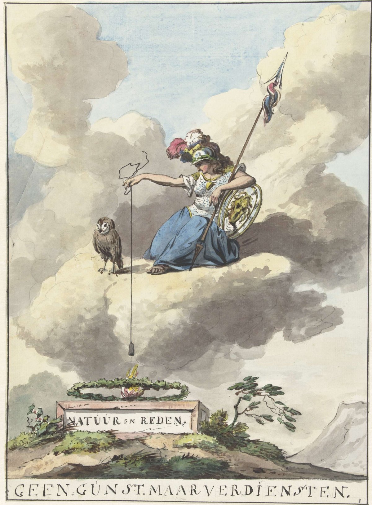 Design for the Arts and Sciences decoration at the Noordermarkt, anonymous, 1795