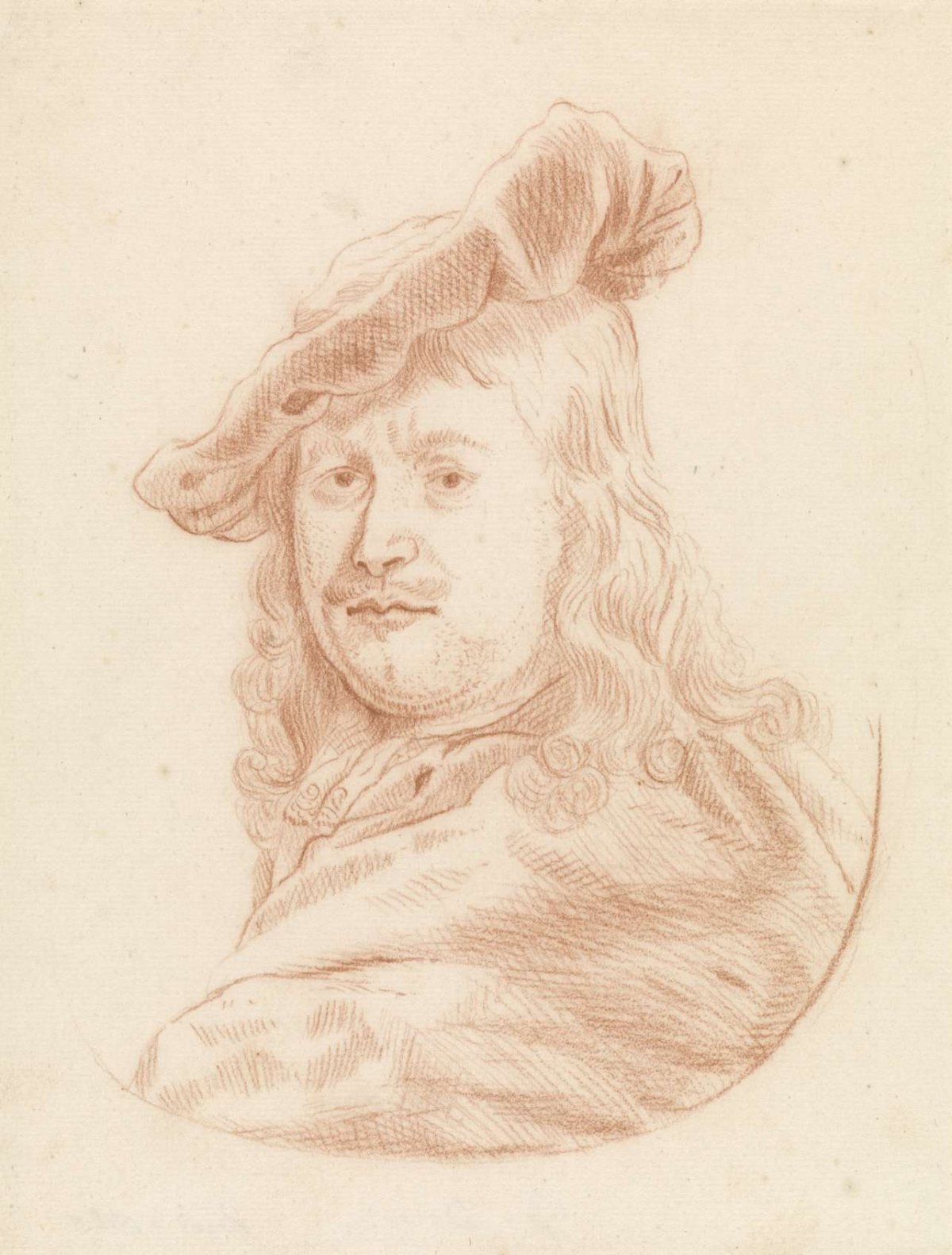 Portrait of Gerard Dou, anonymous, 1700 - 1725