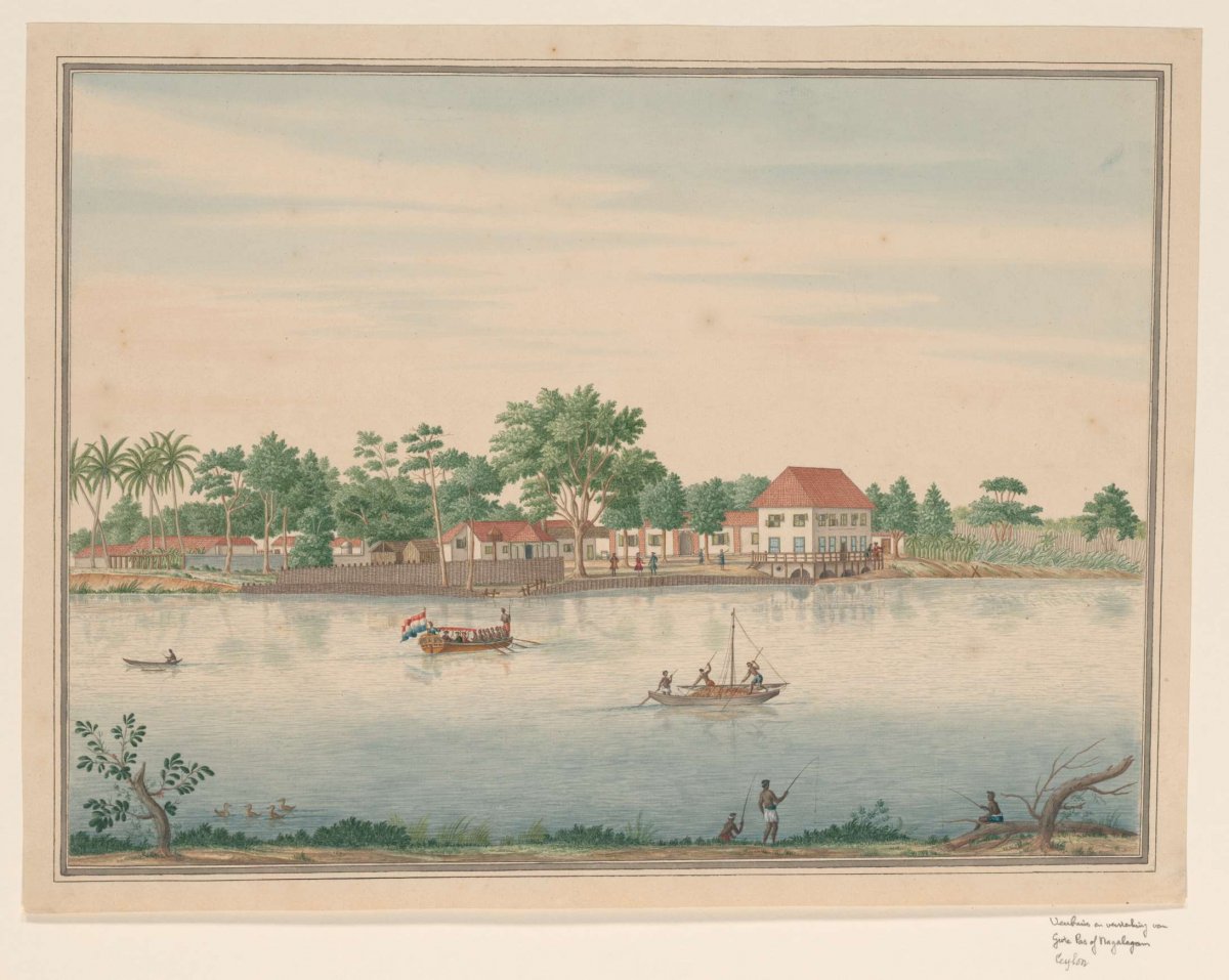 View of a ferry house at the 'Great Pass' near Colombo, anonymous, c. 1750