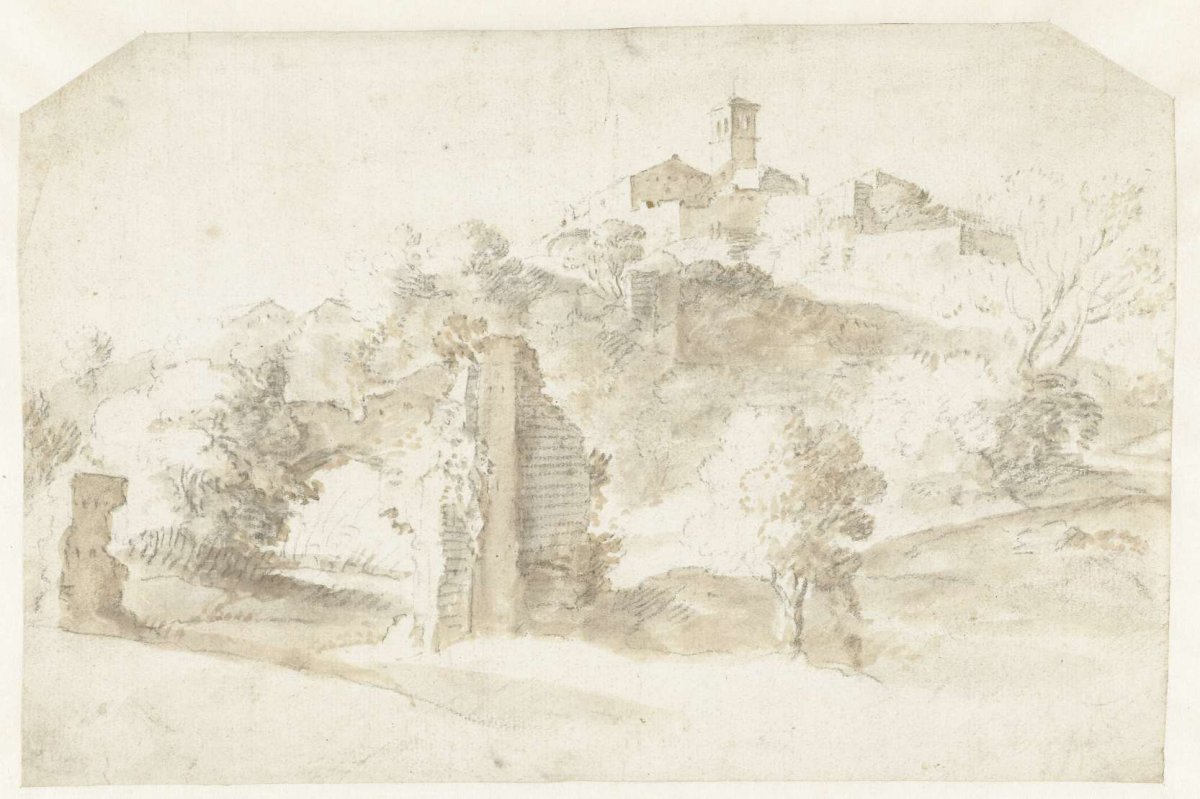 Italian landscape with ruins, Bartholomeus Breenbergh, 1610 - 1657