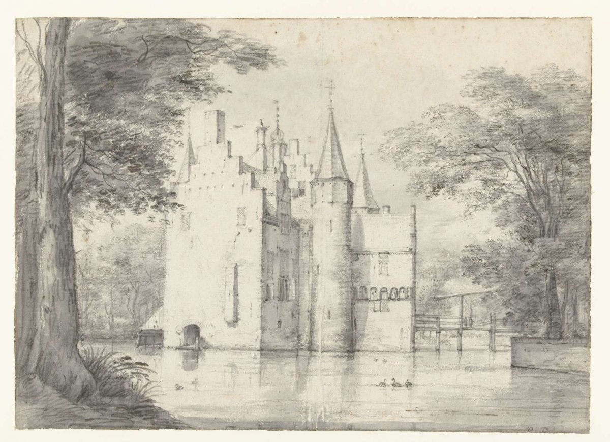 Swieten Castle from the west, Roelant Roghman, c. 1646 - c. 1647