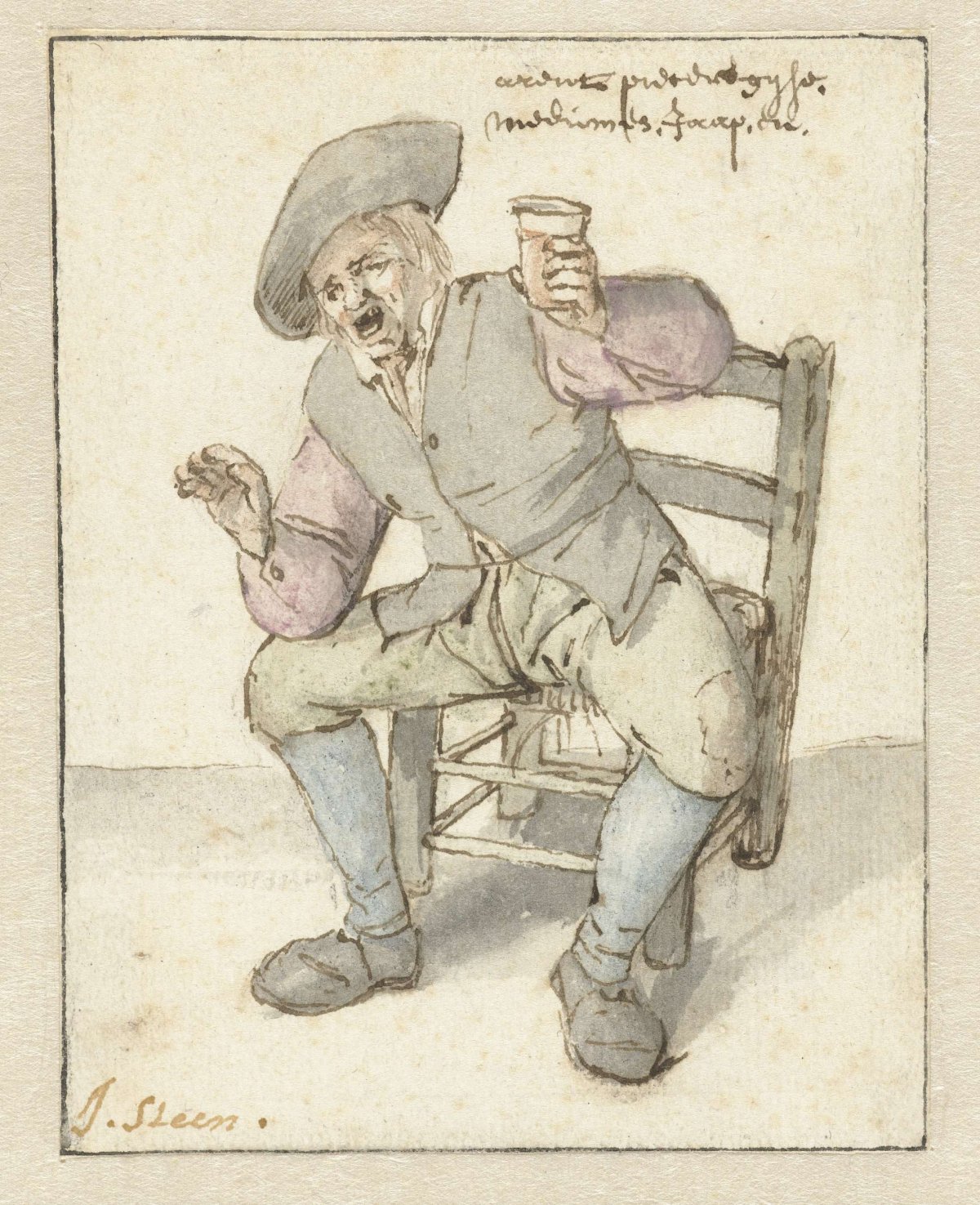 Singing farmer, Jan Havicksz. Steen, 1636 - 1679