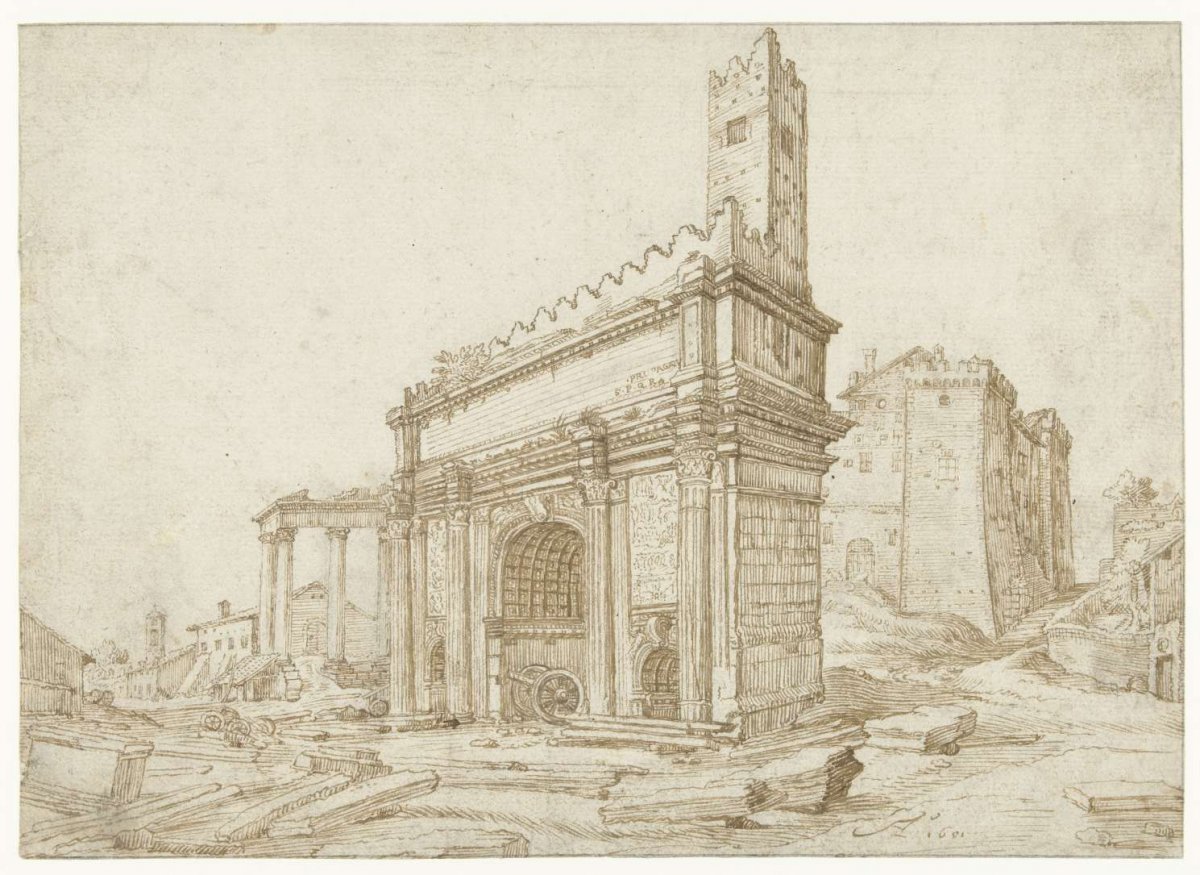Arch of Septimus Severus at Rome, anonymous, 1601
