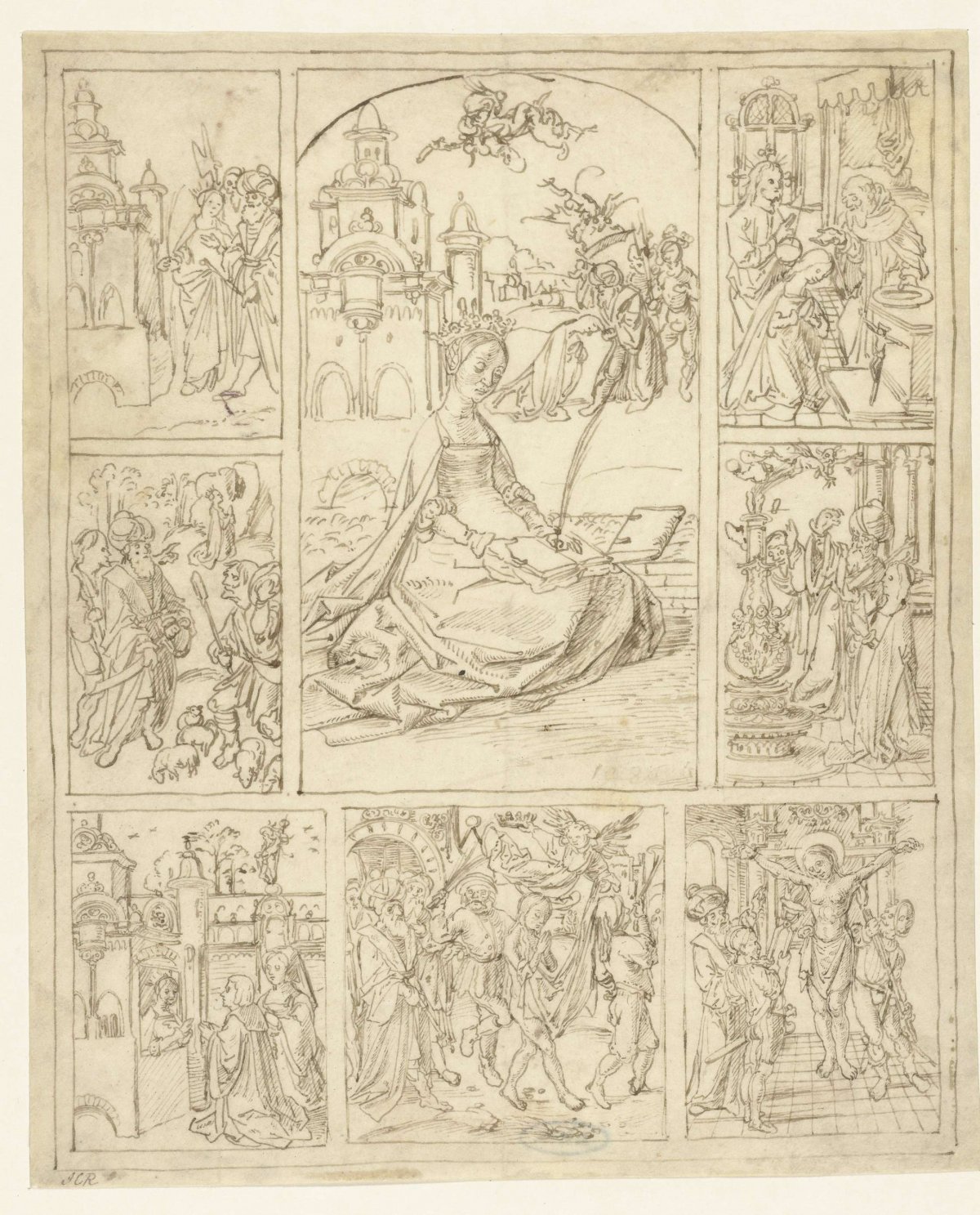 Saint Barbara and scenes from her life, anonymous, 1510 - 1520