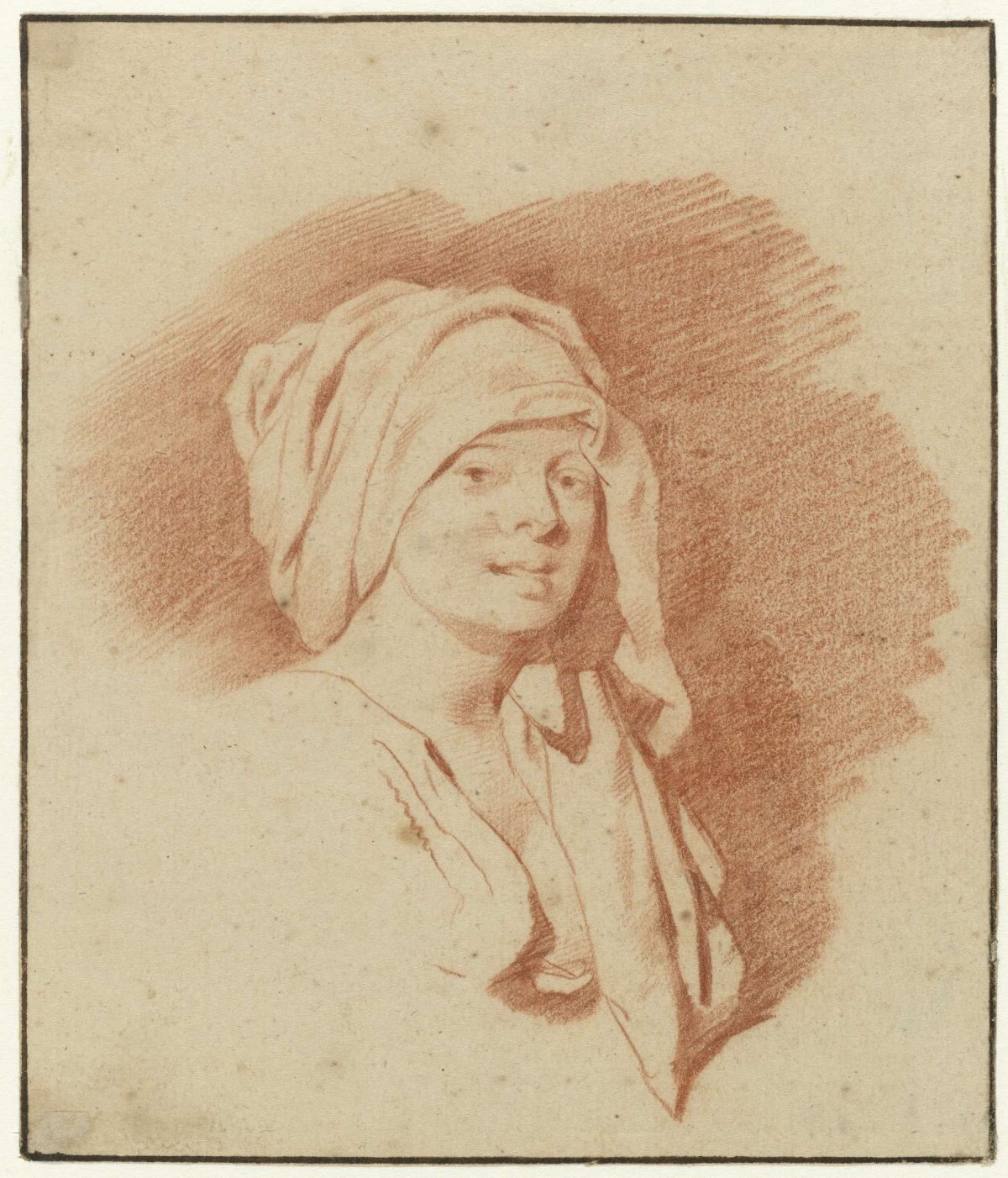 Study of a Woman, Bust Length, Wearing a Headdress, Facing Right, Cornelis Pietersz. Bega, c. 1660 - c. 1662