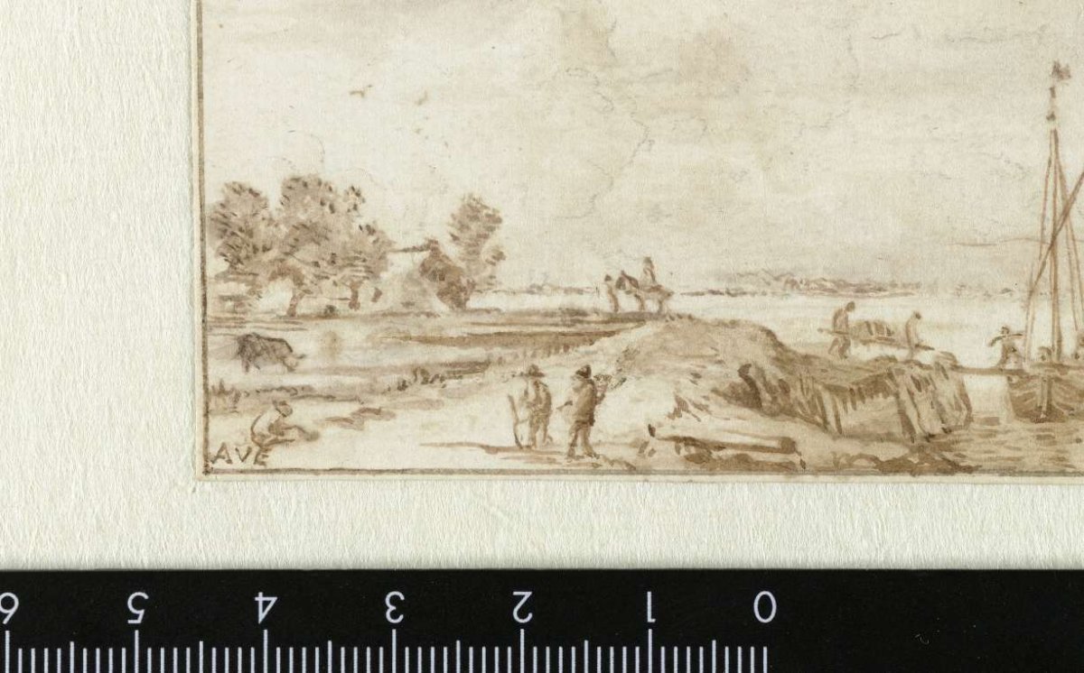 View of an embankment, Allaert van Everdingen, 1631 - 1675