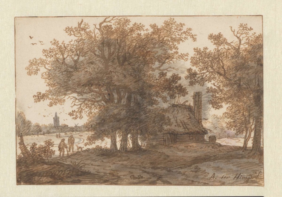 Landscape with a house among trees, Aarnout ter Himpel, 1644 - 1686